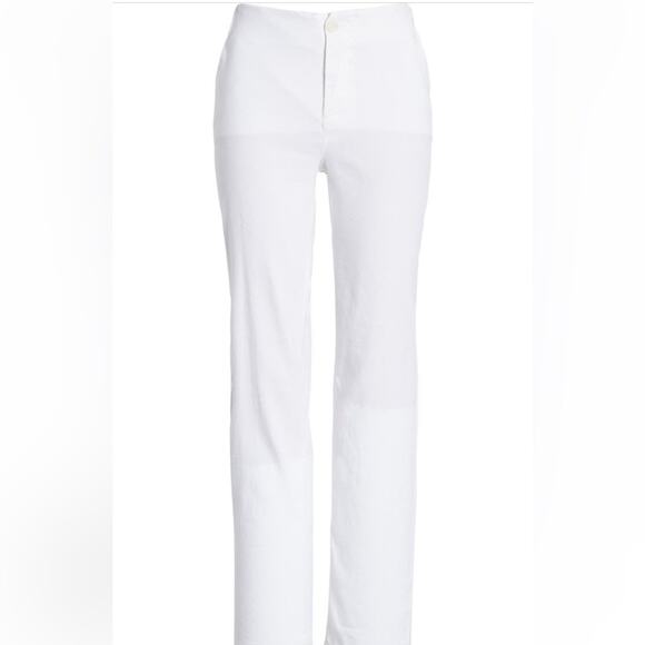 NYDJ Marilyn Trouser Stretch Linen Optic White Pants Women’s Size 16 NWT - Picture 4 of 9